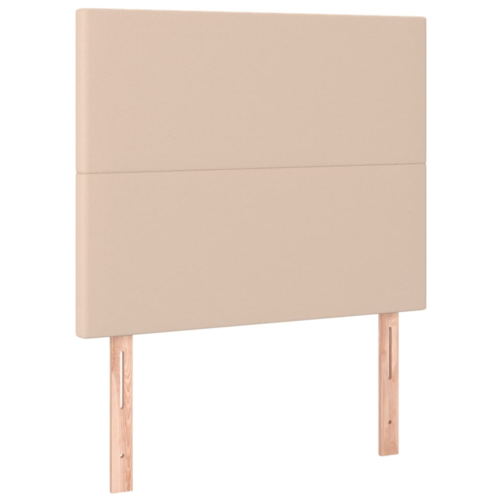 Krevet box spring madrac LED cappuccino 100x200cm umjetna koža