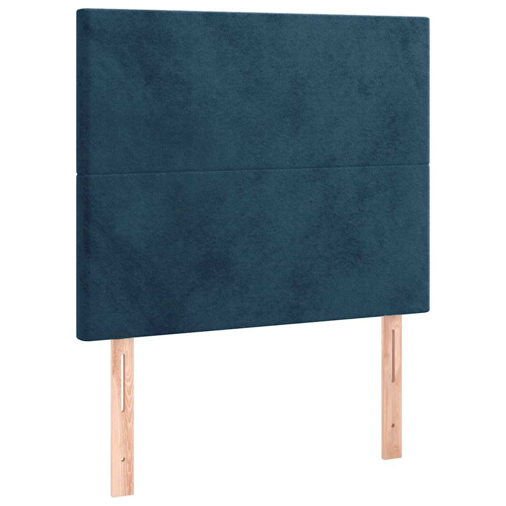 Krevet box spring s madracem LED tamnoplavi 120x200 cm baršun