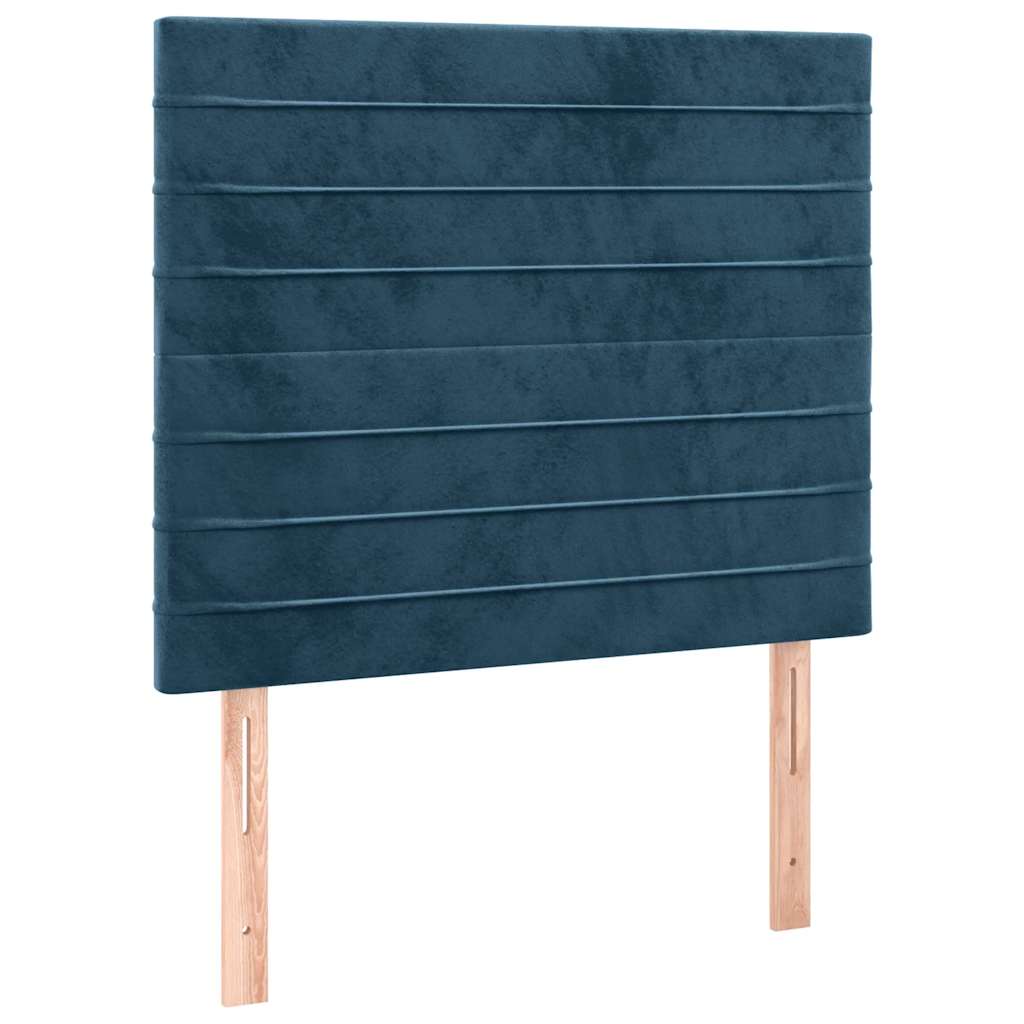 Krevet box spring s madracem LED tamnoplavi 120x200 cm baršun