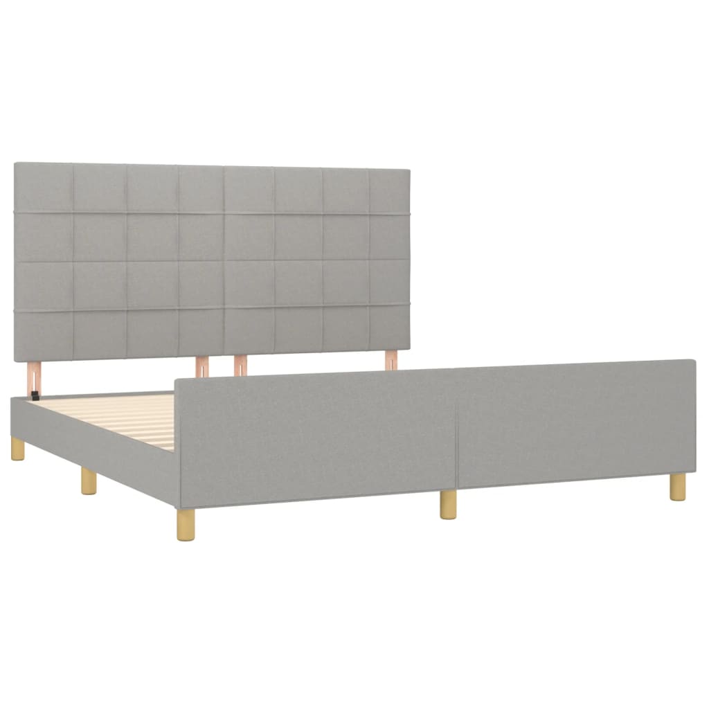 Okvir za krevet bez madraca svjetlosivi 160 x 200 cm od tkanine