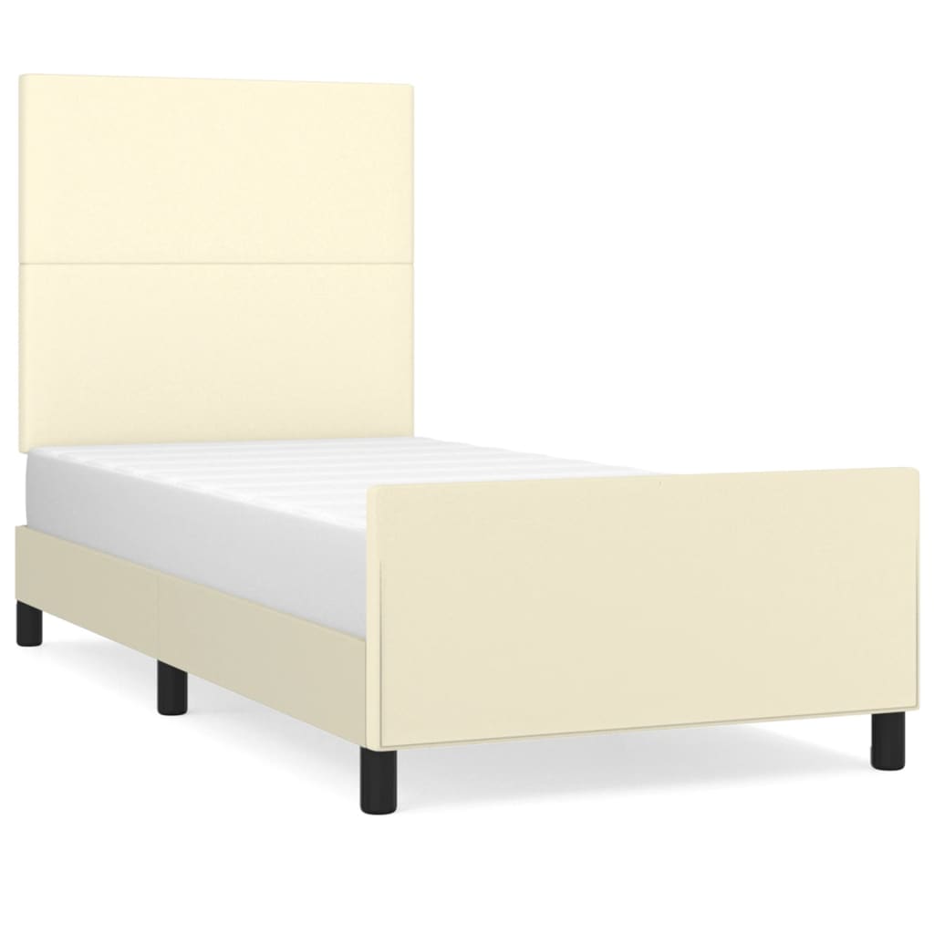 Okvir za krevet s uzglavljem krem 80 x 200 cm od umjetne kože