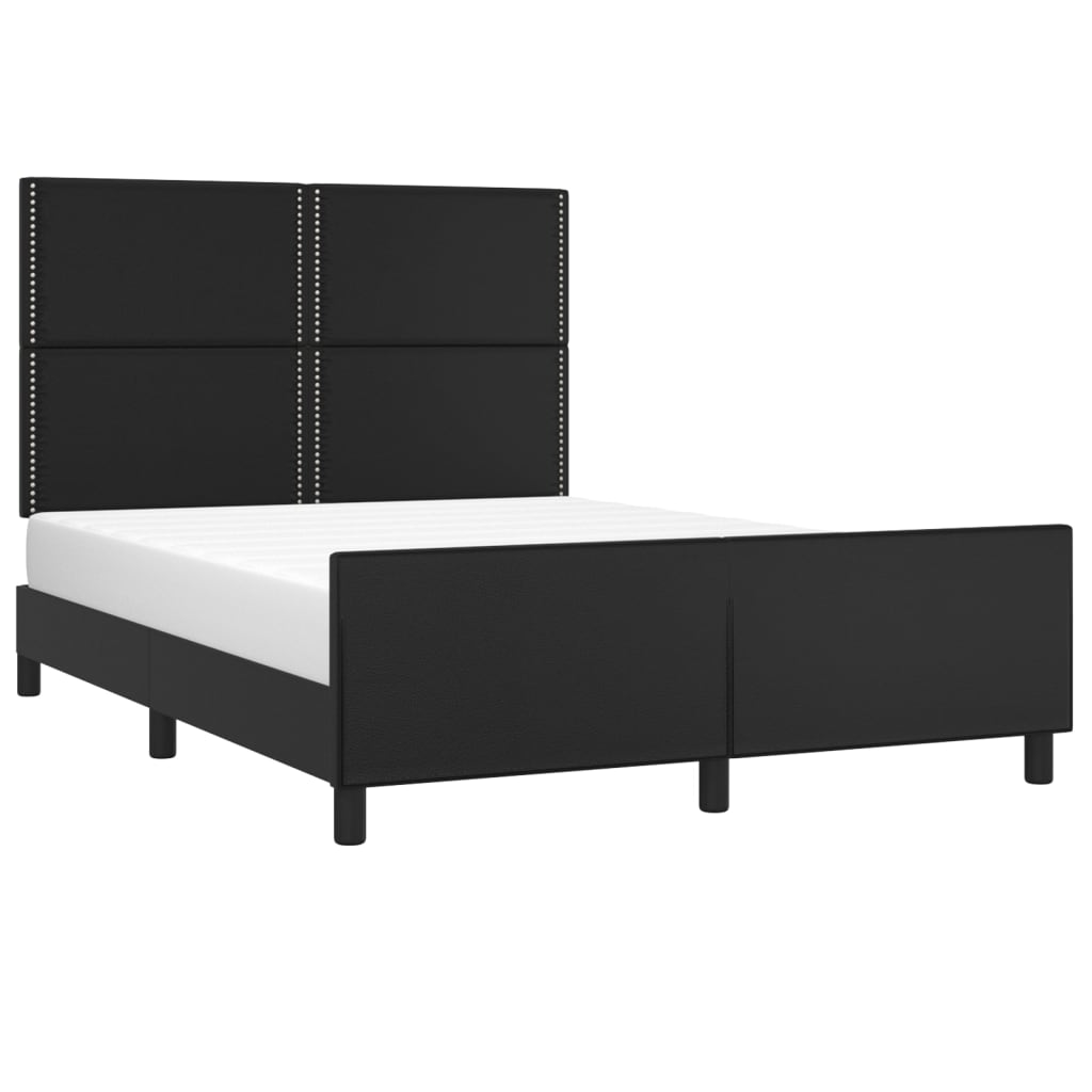 Okvir za krevet s uzglavljem crni 140x190 cm od umjetne kože