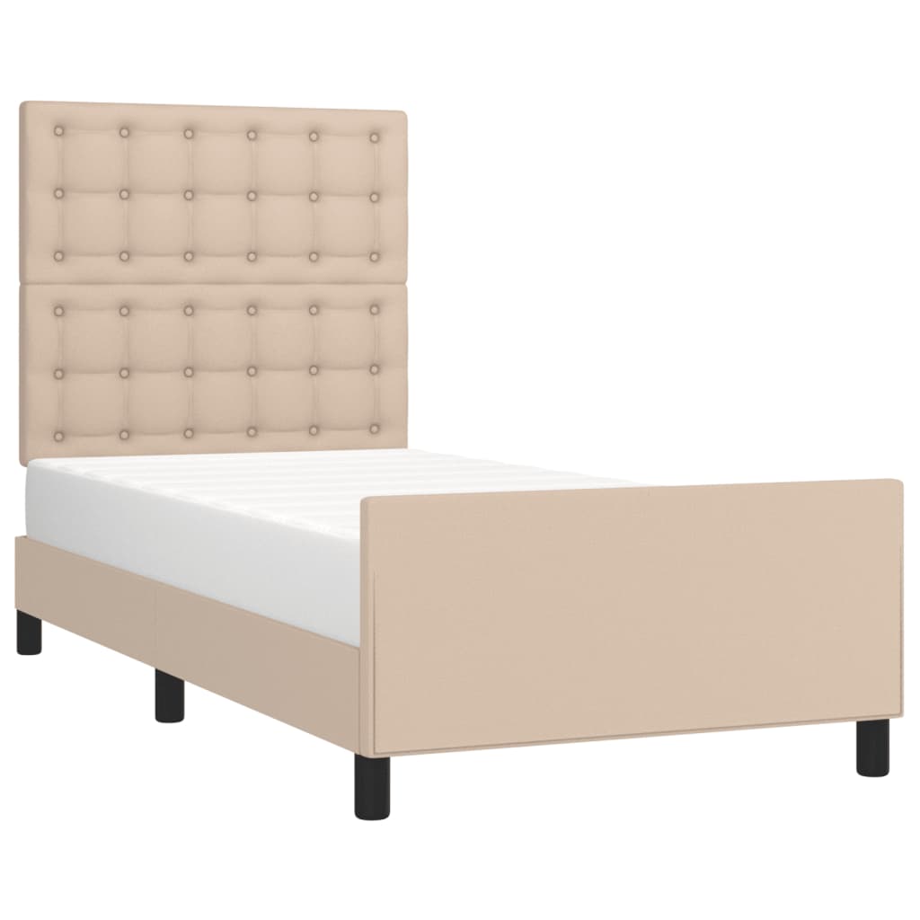 Okvir za krevet s uzglavljem cappuccino 80x200 cm umjetna koža