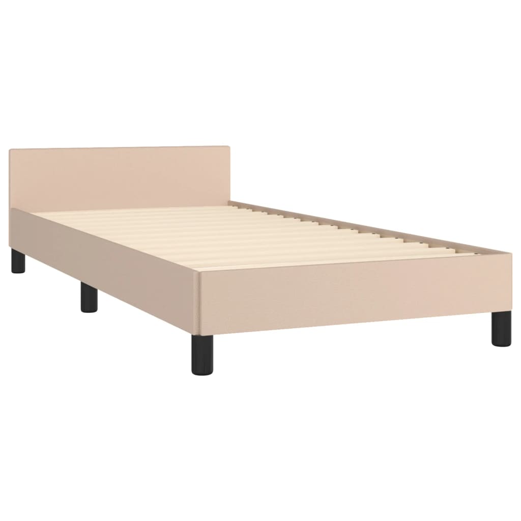 Okvir za krevet s uzglavljem cappuccino 80x200 cm umjetna koža
