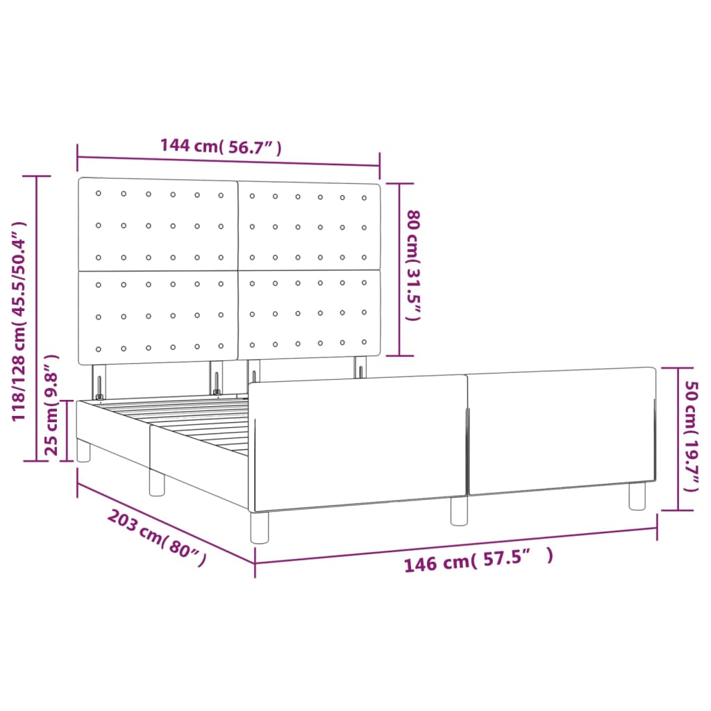 Okvir za krevet s uzglavljem crni 140x200 cm od umjetne kože