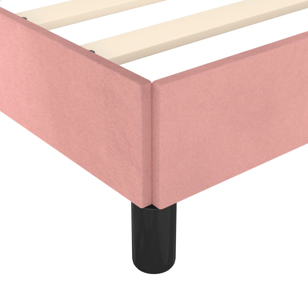 Okvir za krevet s uzglavljem ružičasti 120 x 200 cm baršunasti