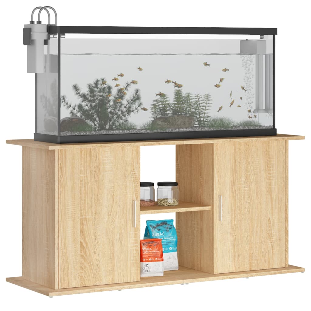 Stalak za akvarij Sonoma hrast 121x41x58 cm Konstruirano drvo