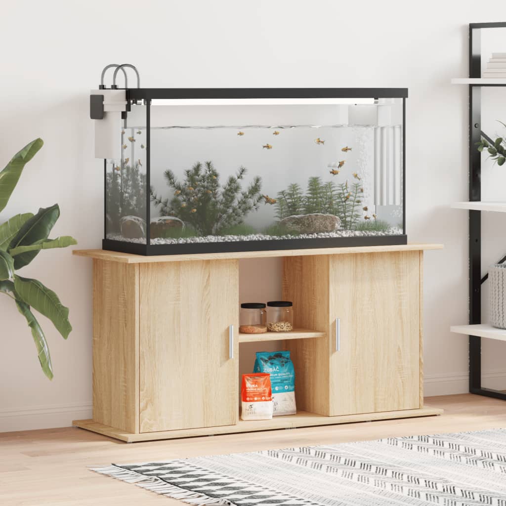 Stalak za akvarij Sonoma hrast 121x41x58 cm Konstruirano drvo
