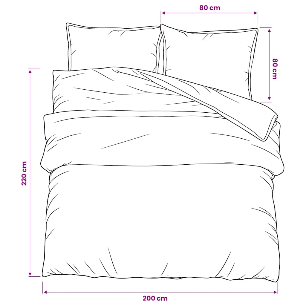 Set posteljine za poplun sivi 200x220 cm pamučni