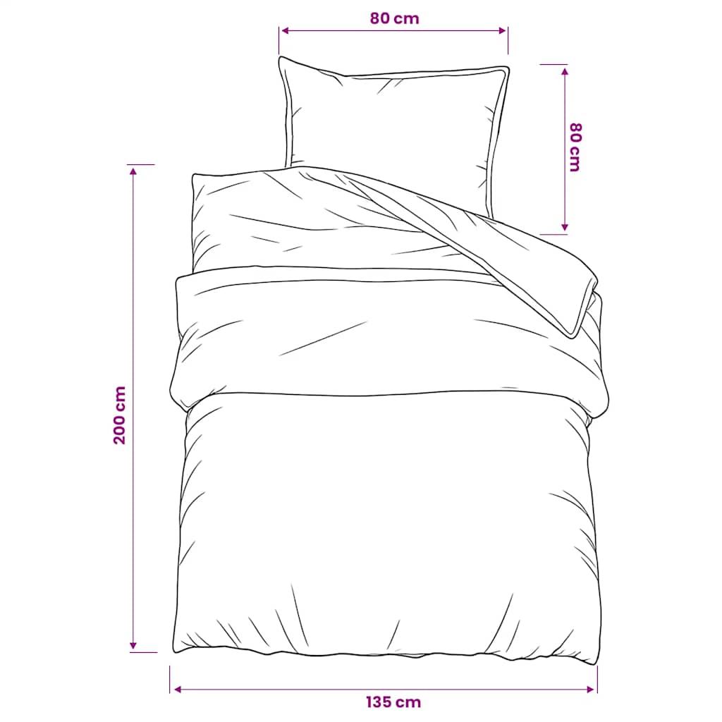 Set posteljine za poplun ružičasti 135 x 200 cm pamučni