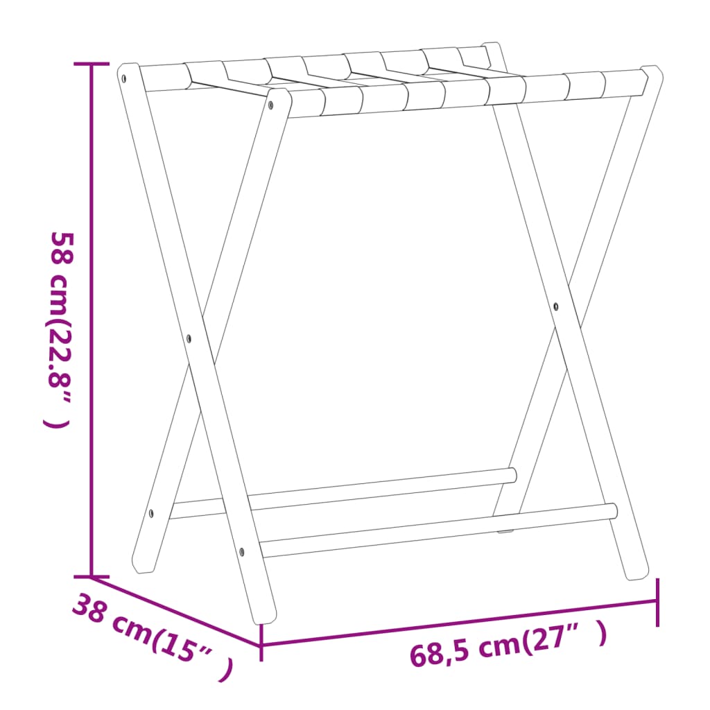 Stalak za prtljagu 68,5 x 38 x 58 cm od bambusa