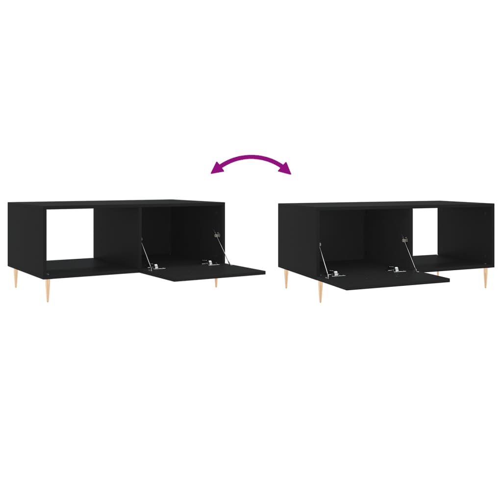 Stolić za kavu crni 90x50x40 cm od konstruiranog drva