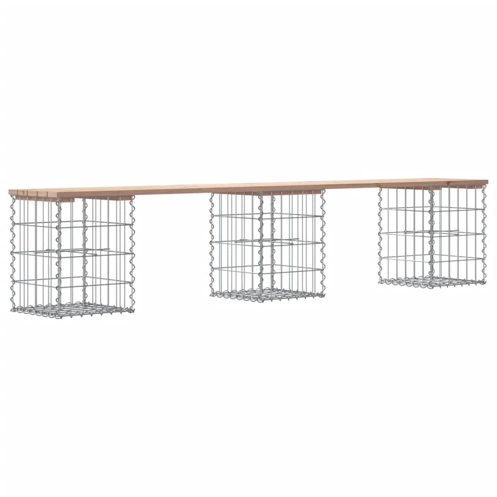 Vrtna klupa s gabionskim dizajnom 203x31x42 cm masivna borovina