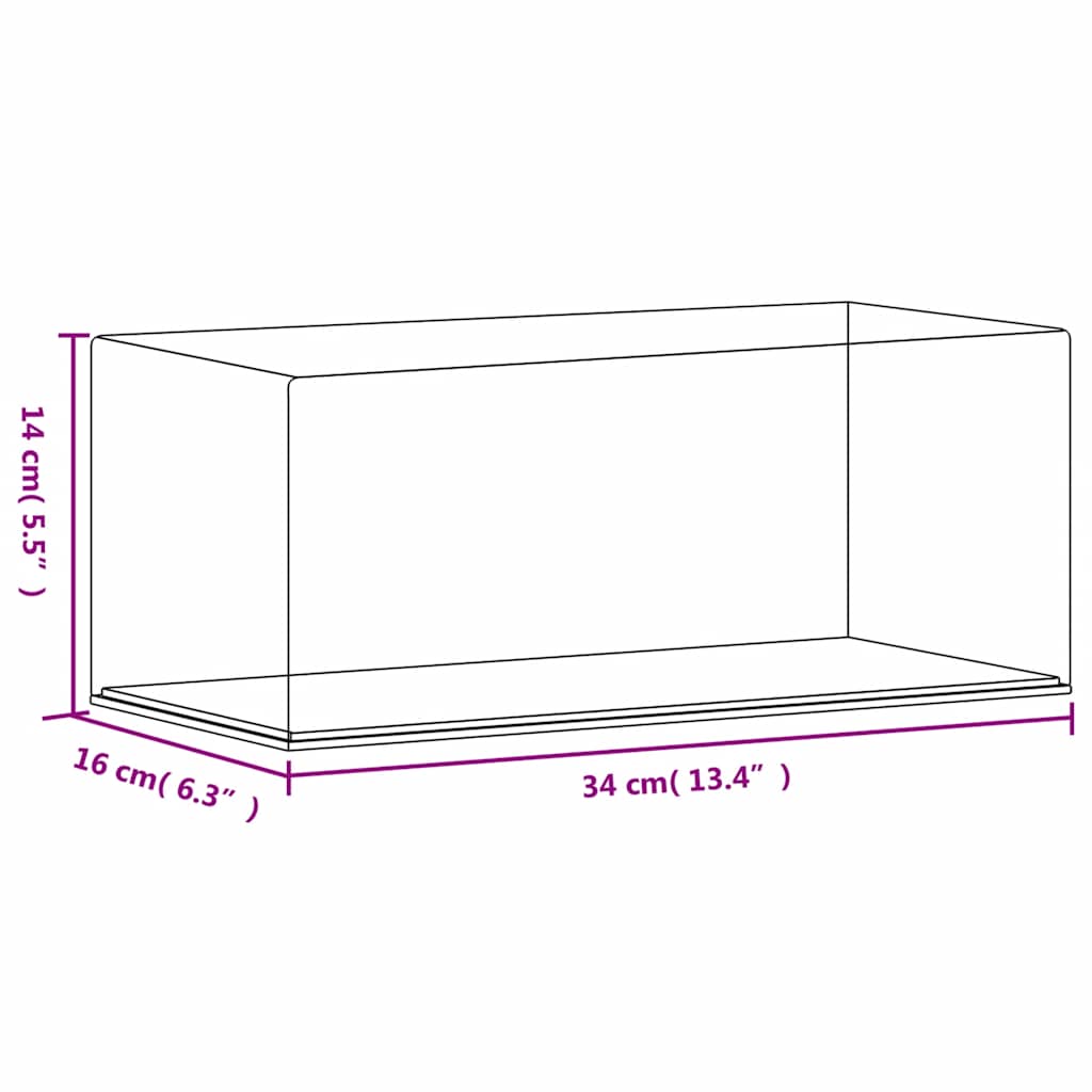 Kutija za izlaganje prozirna 34 x 16 x 14 cm akrilna