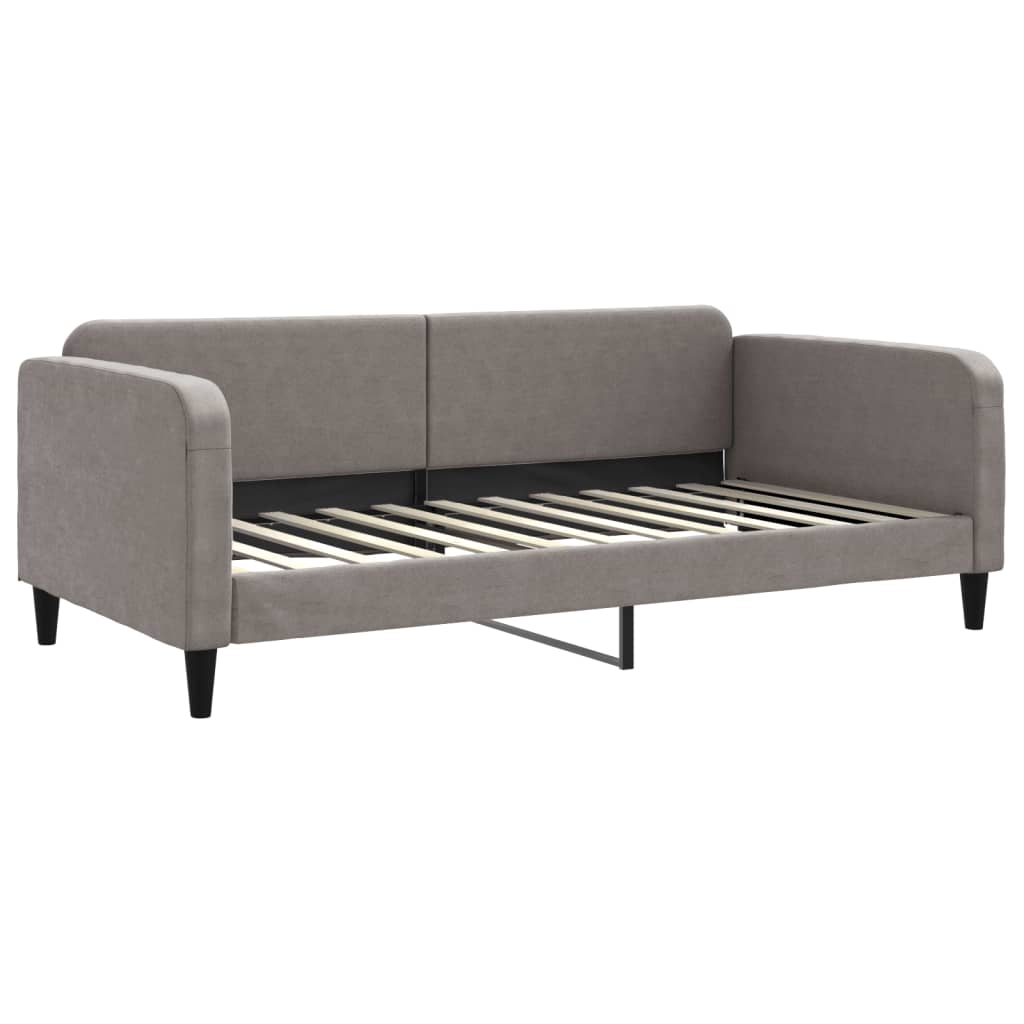 Dnevni krevet s madracem smeđesivi 100 x 200 cm od tkanine