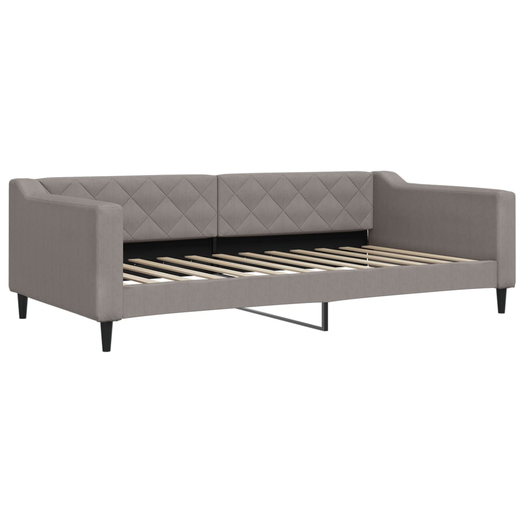 Dnevni krevet s madracem smeđesivi 100 x 200 cm od tkanine