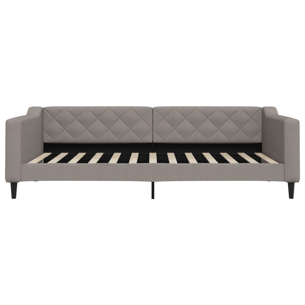 Dnevni krevet s madracem smeđesivi 100 x 200 cm od tkanine