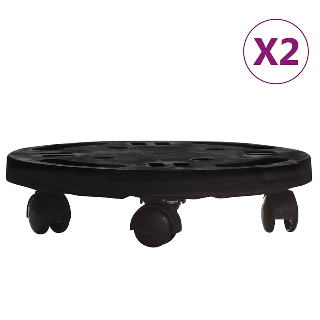 Kolica za biljke s kotačima 2 kom promjer 30 cm crna 170 kg
