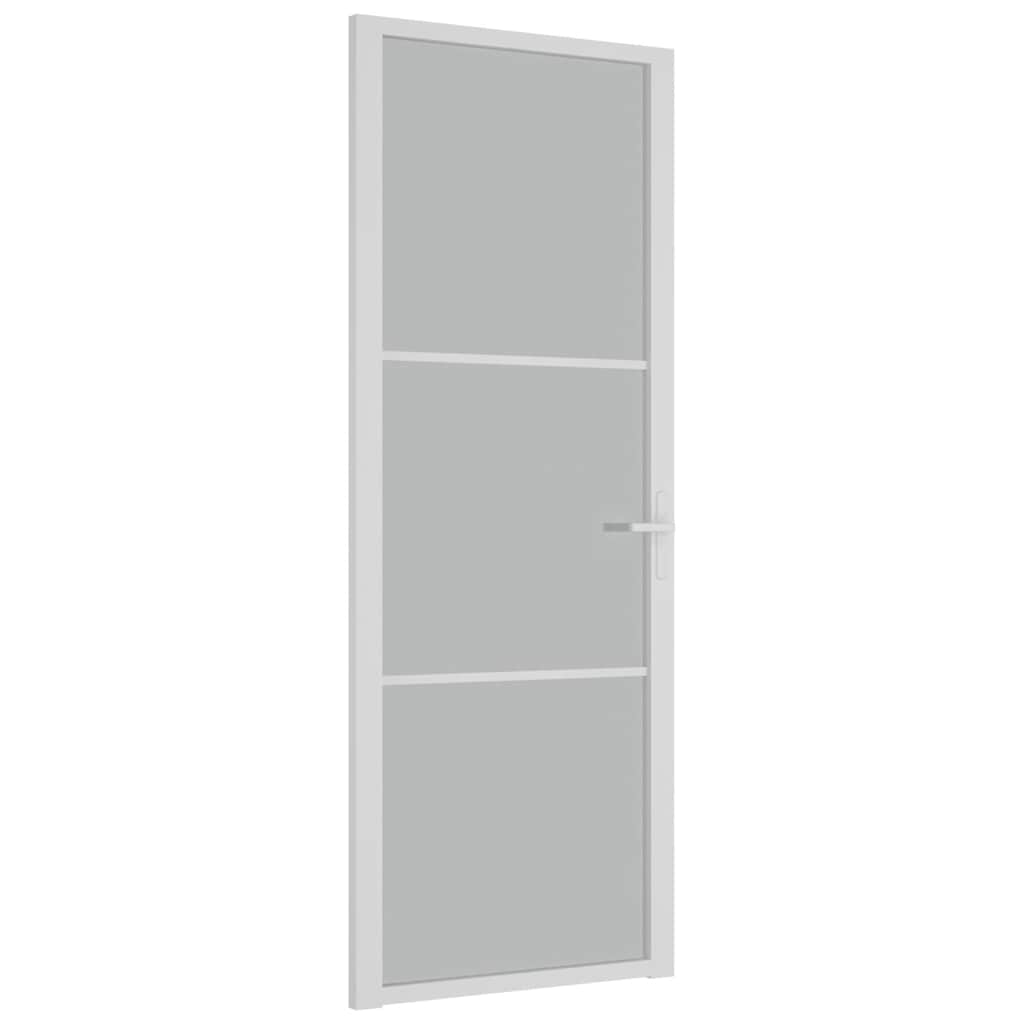 Unutarnja vrata 76 x 201,5 cm bijela od mat stakla i aluminija