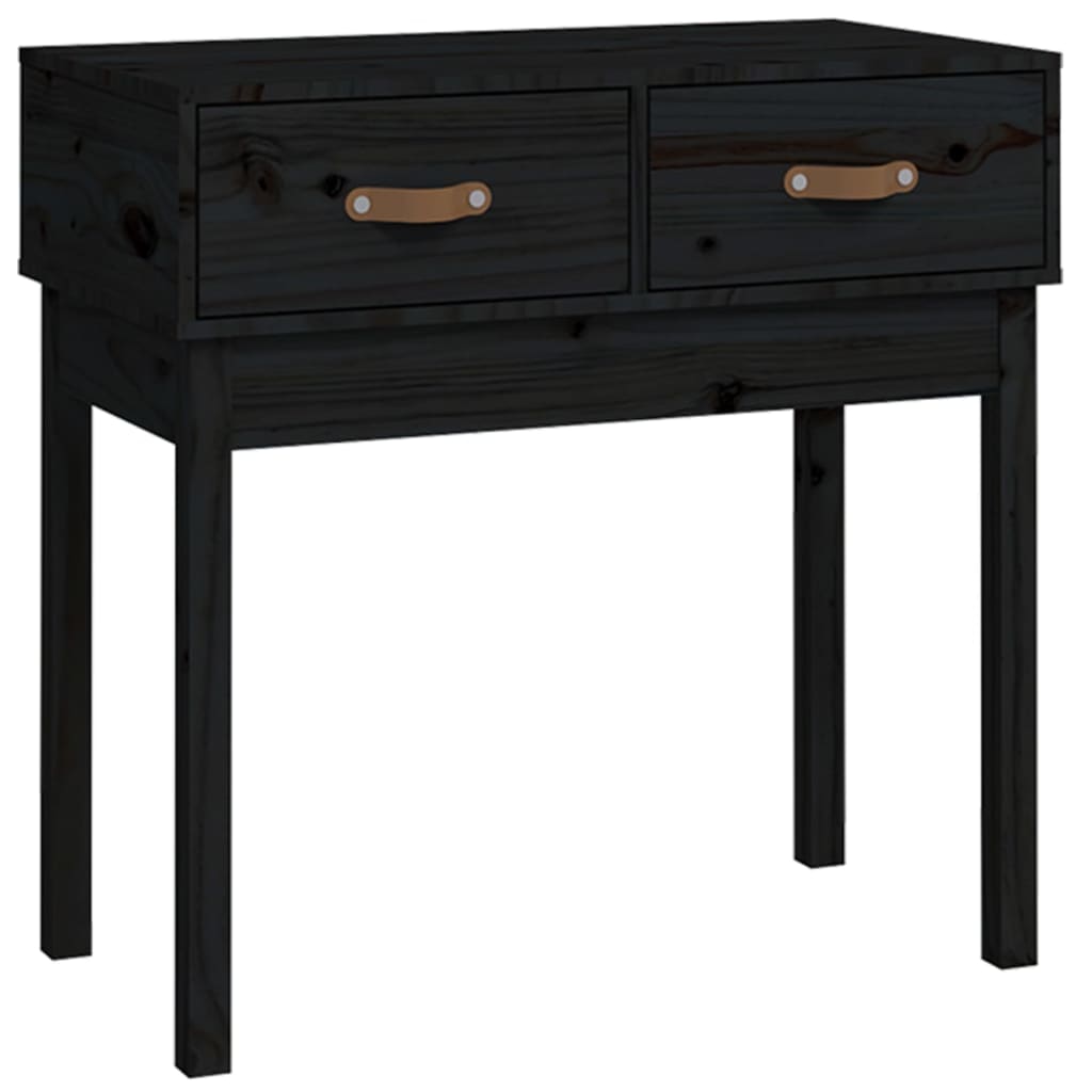 Konzolni stol crni 76,5x40x75 cm od masivne borovine