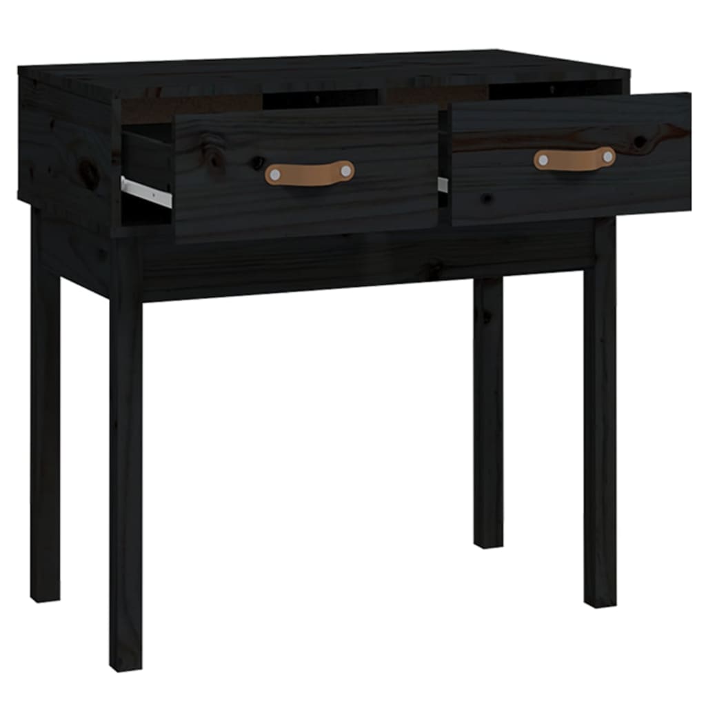 Konzolni stol crni 76,5x40x75 cm od masivne borovine