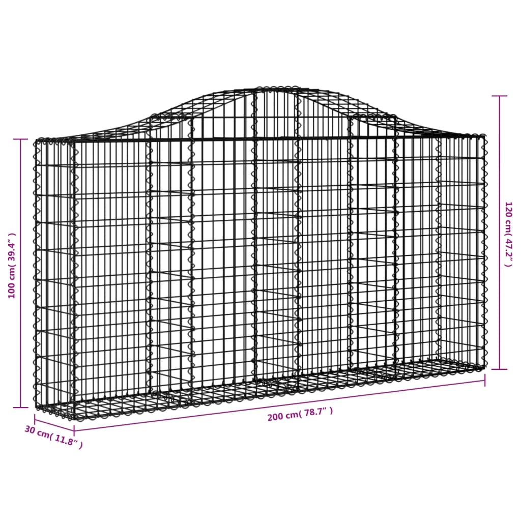 Lučne gabionske košare 20kom 200x30x100/120cm pocinčano željezo