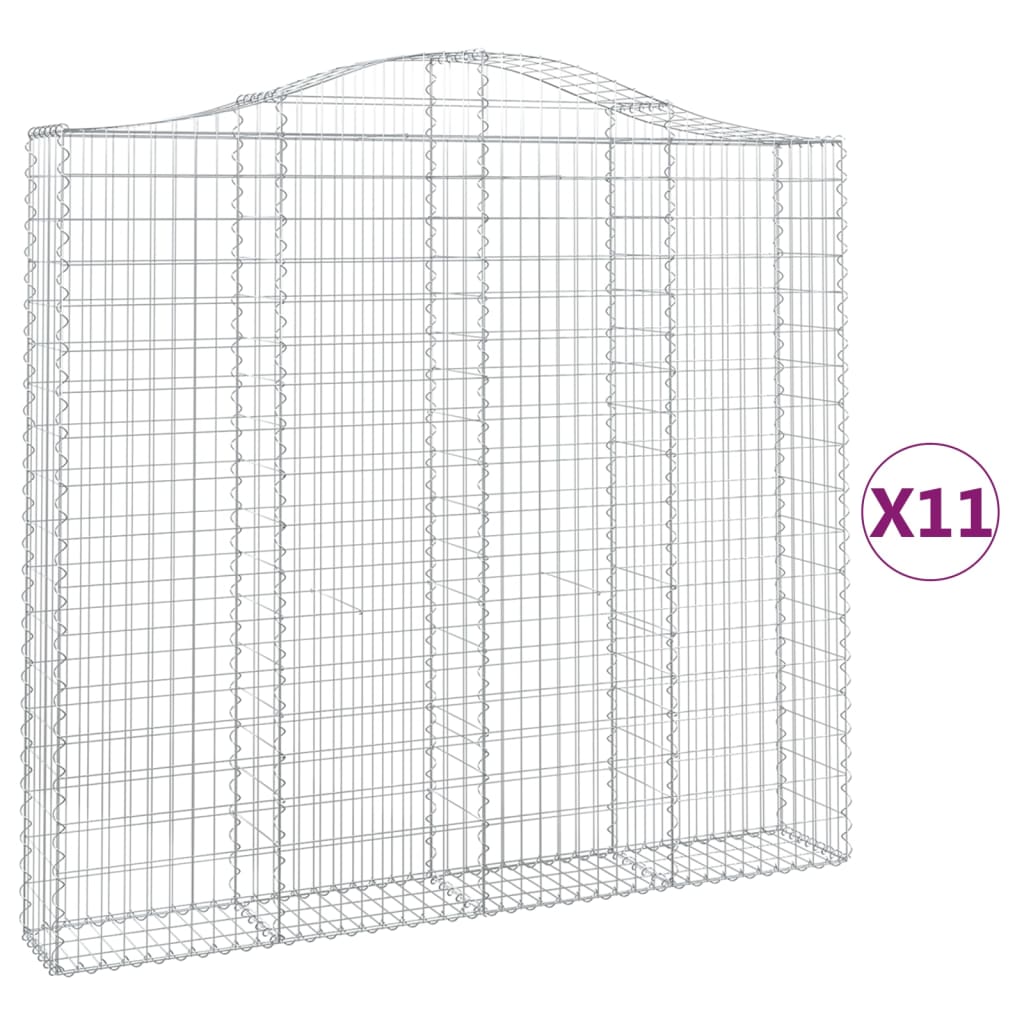 Lučne gabionske košare 11kom 200x30x180/200cm pocinčano željezo