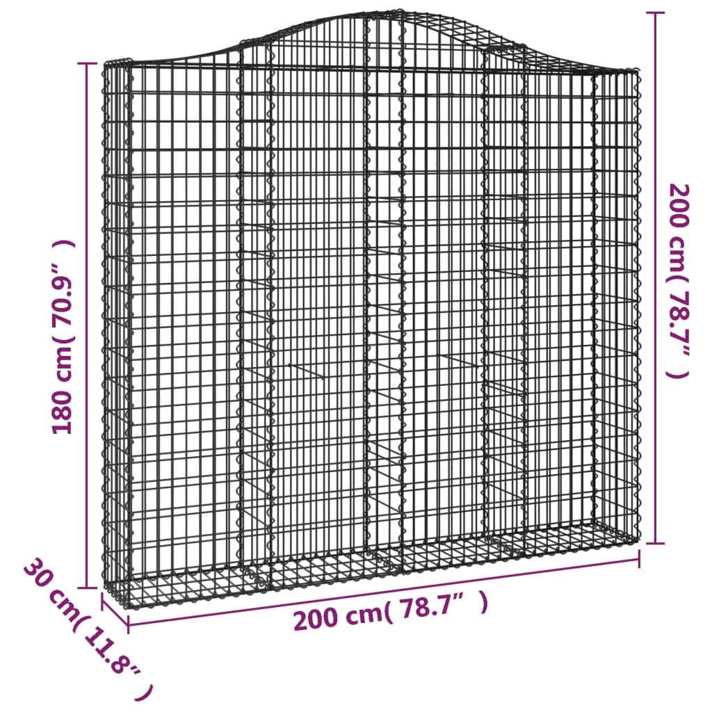 Lučne gabionske košare 11kom 200x30x180/200cm pocinčano željezo