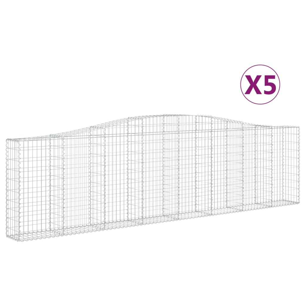 Lučne gabionske košare 5 kom 400x30x100/120cm pocinčano željezo