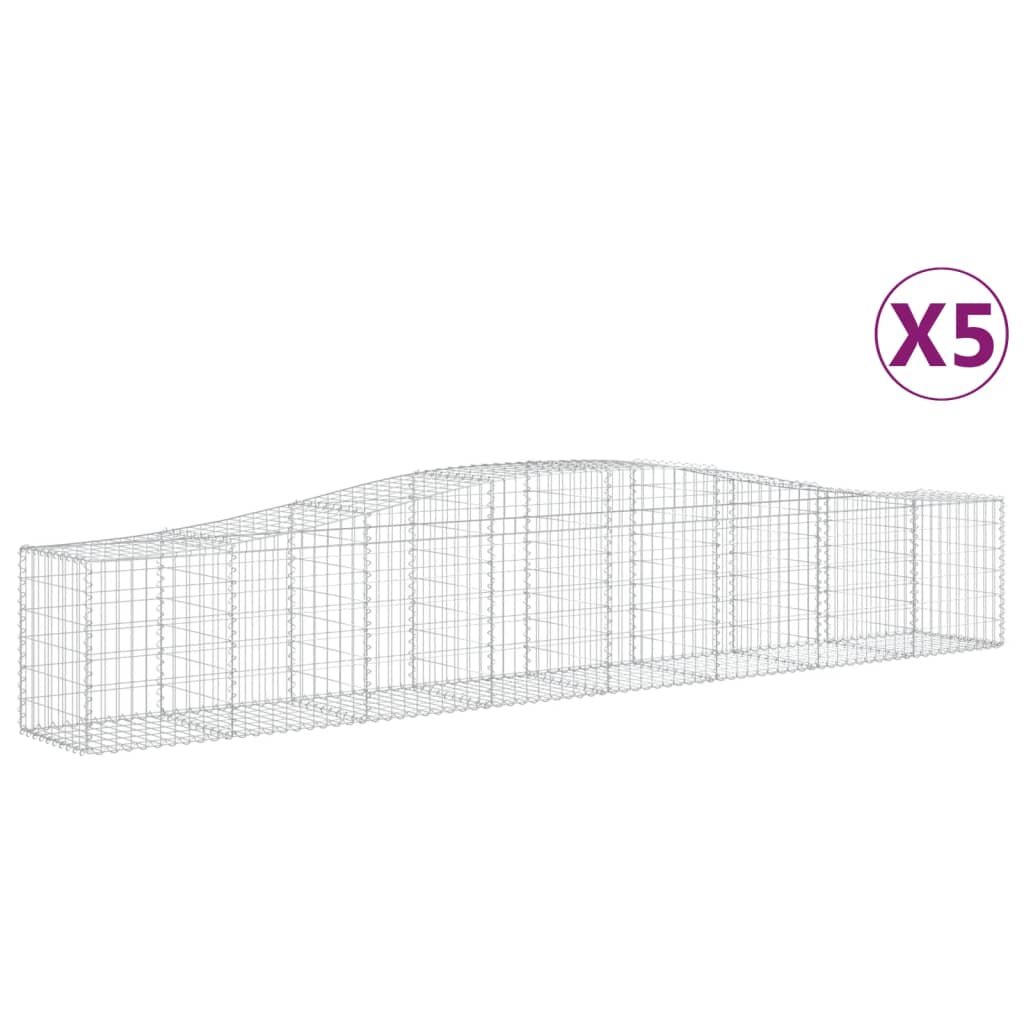 Lučne gabionske košare 5 kom 400x50x60/80 cm pocinčano željezo