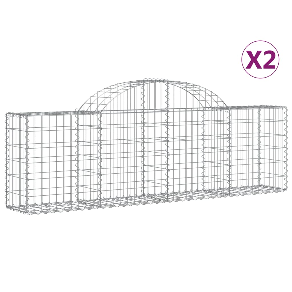 Lučne gabionske košare 2 kom 200x30x60/80 cm pocinčano željezo