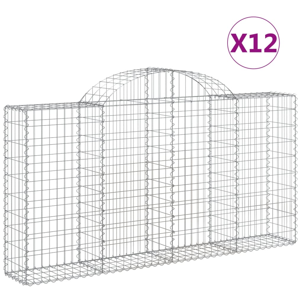 Lučne gabionske košare 12kom 200x30x100/120cm pocinčano željezo
