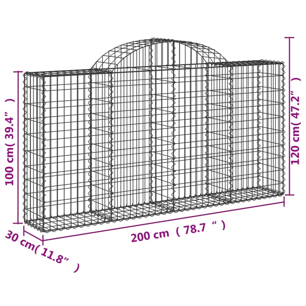 Lučne gabionske košare 12kom 200x30x100/120cm pocinčano željezo