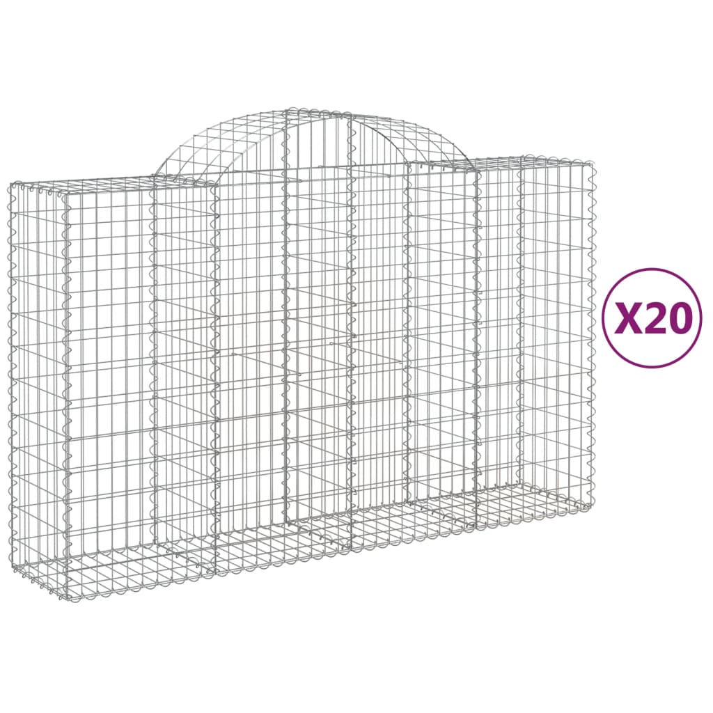 Lučne gabionske košare 20kom 200x50x120/140cm pocinčano željezo