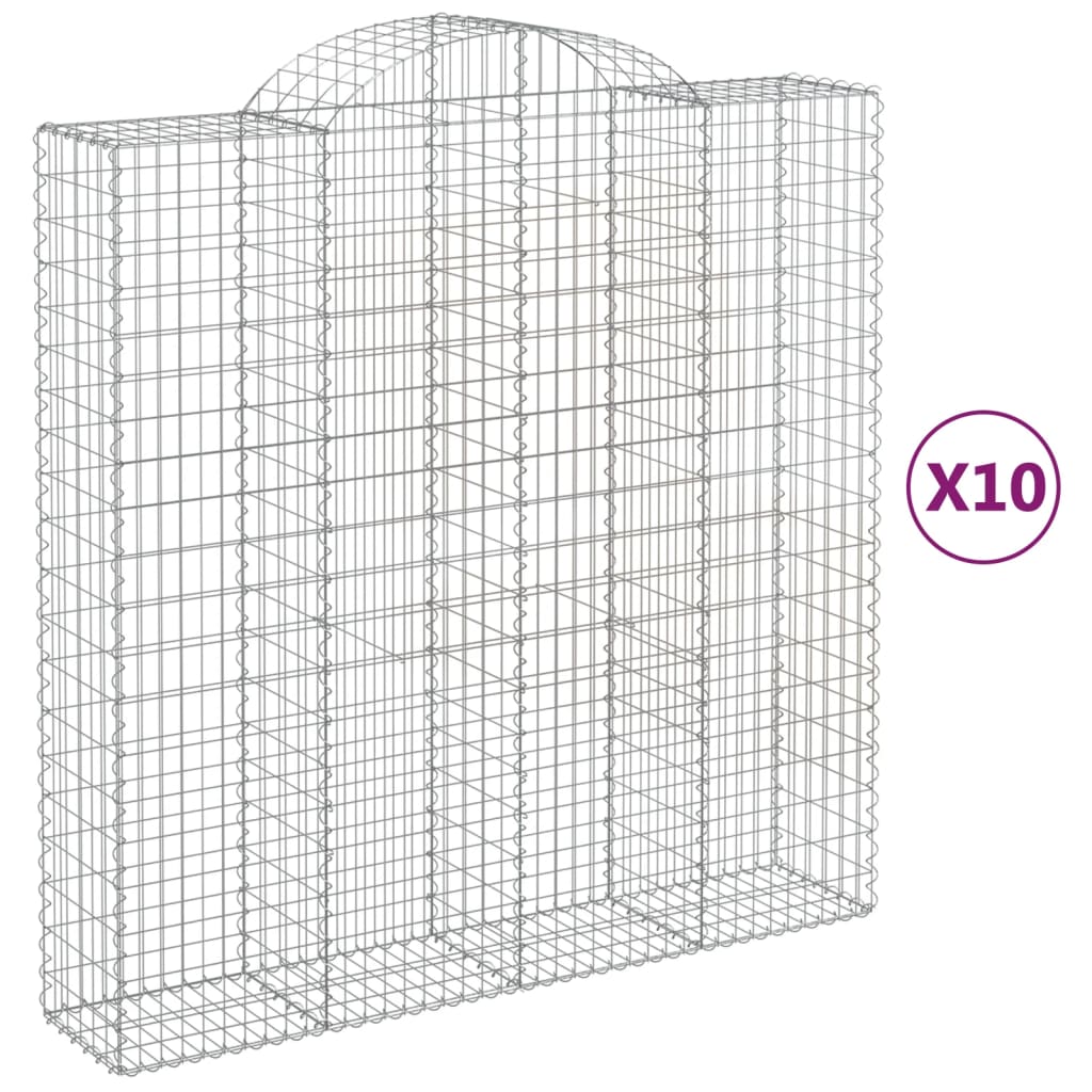 Lučne gabionske košare 10kom 200x50x200/220cm pocinčano željezo