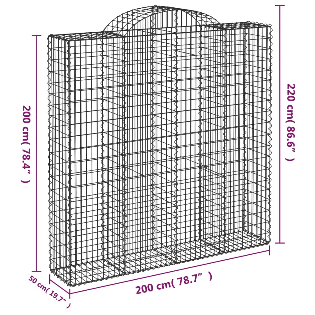 Lučne gabionske košare 10kom 200x50x200/220cm pocinčano željezo