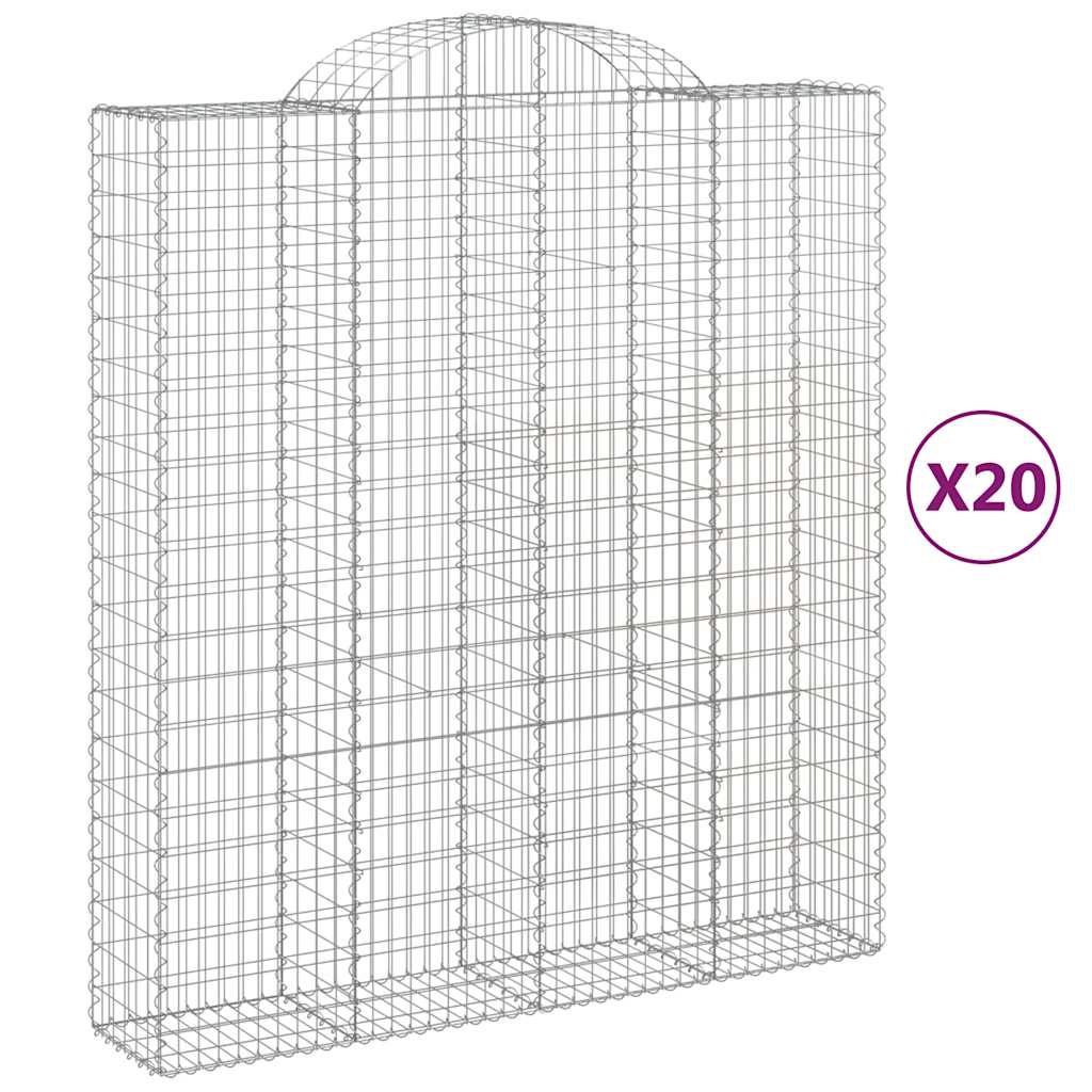 Lučne gabionske košare 20 kom 200x50x220/240 cm pocinčano željezo