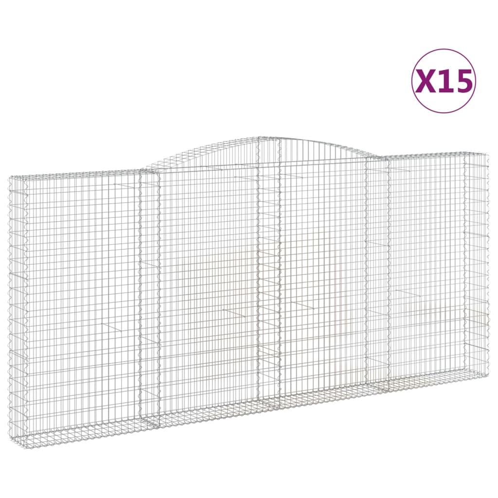 Lučne gabionske košare 15kom 400x30x180/200cm pocinčano željezo