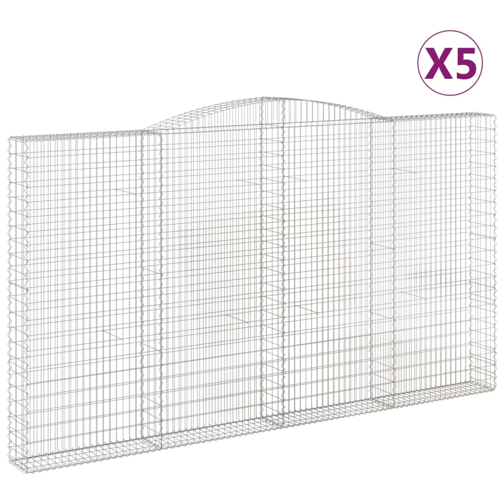 Lučne gabionske košare 5 kom 400x30x220/240cm pocinčano željezo