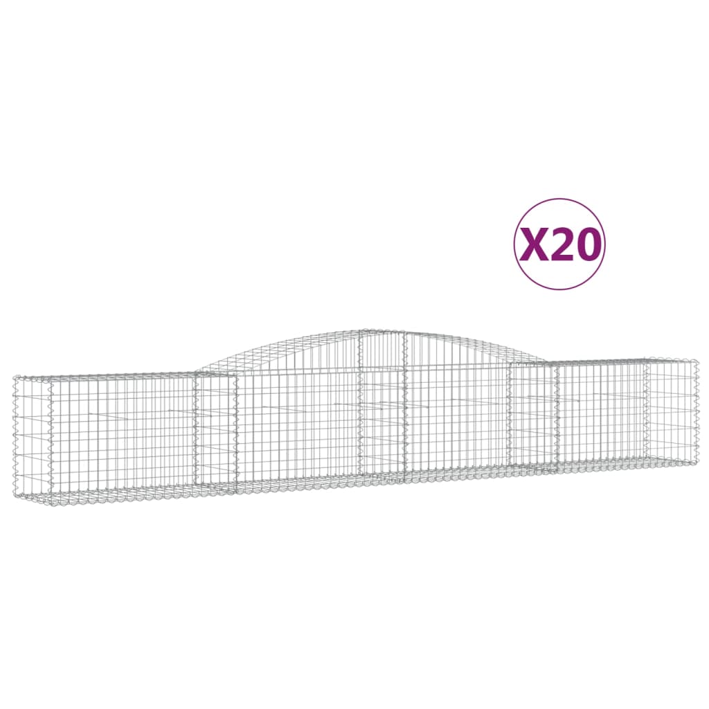 Lučne gabionske košare 20 kom 400x50x60/80 cm pocinčano željezo