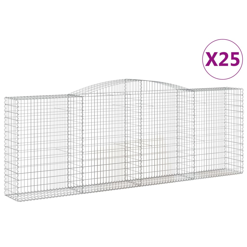 Lučne gabionske košare 25 kom 400 x 50 x 140/160 cm željezne