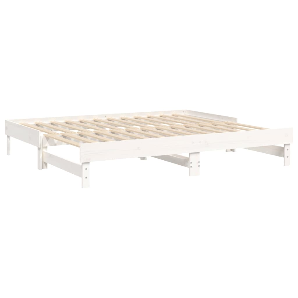 Dnevni ležaj na izvlačenje bijeli 2 x (100 x 200) cm borovina