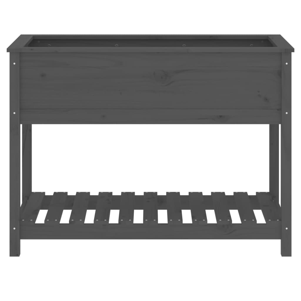 Sadilica s policom siva 111,5x54x81 cm od masivne borovine