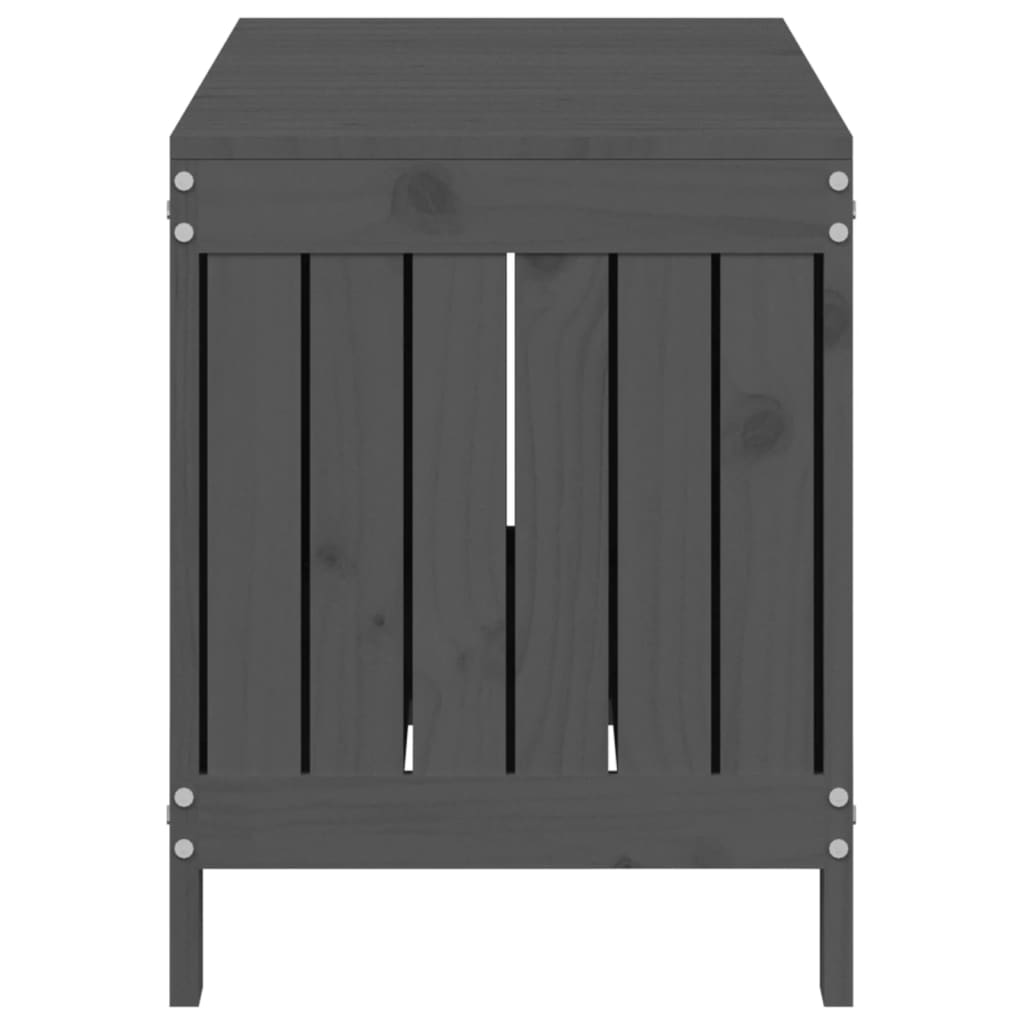 Vrtna kutija za pohranu siva 108x42,5x54 cm od masivne borovine