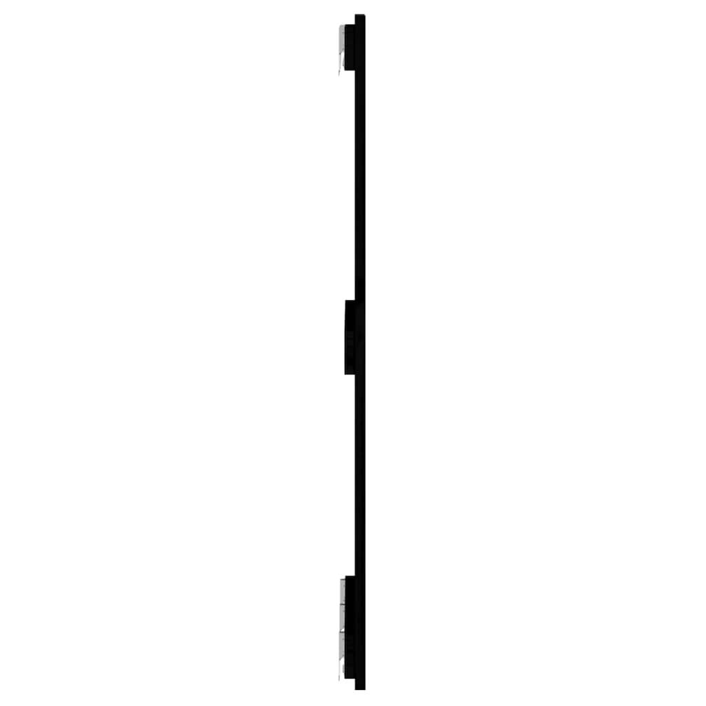 Zidno uzglavlje crni 147x3x90 cm od masivne borovine