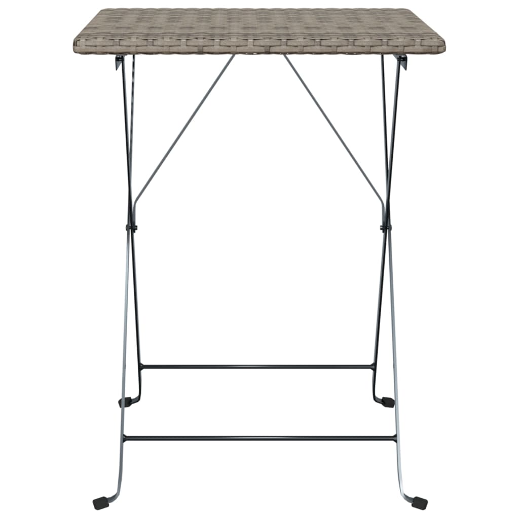 Sklopivi bistro stol sivi 55 x 54 x 71 cm od poliratana