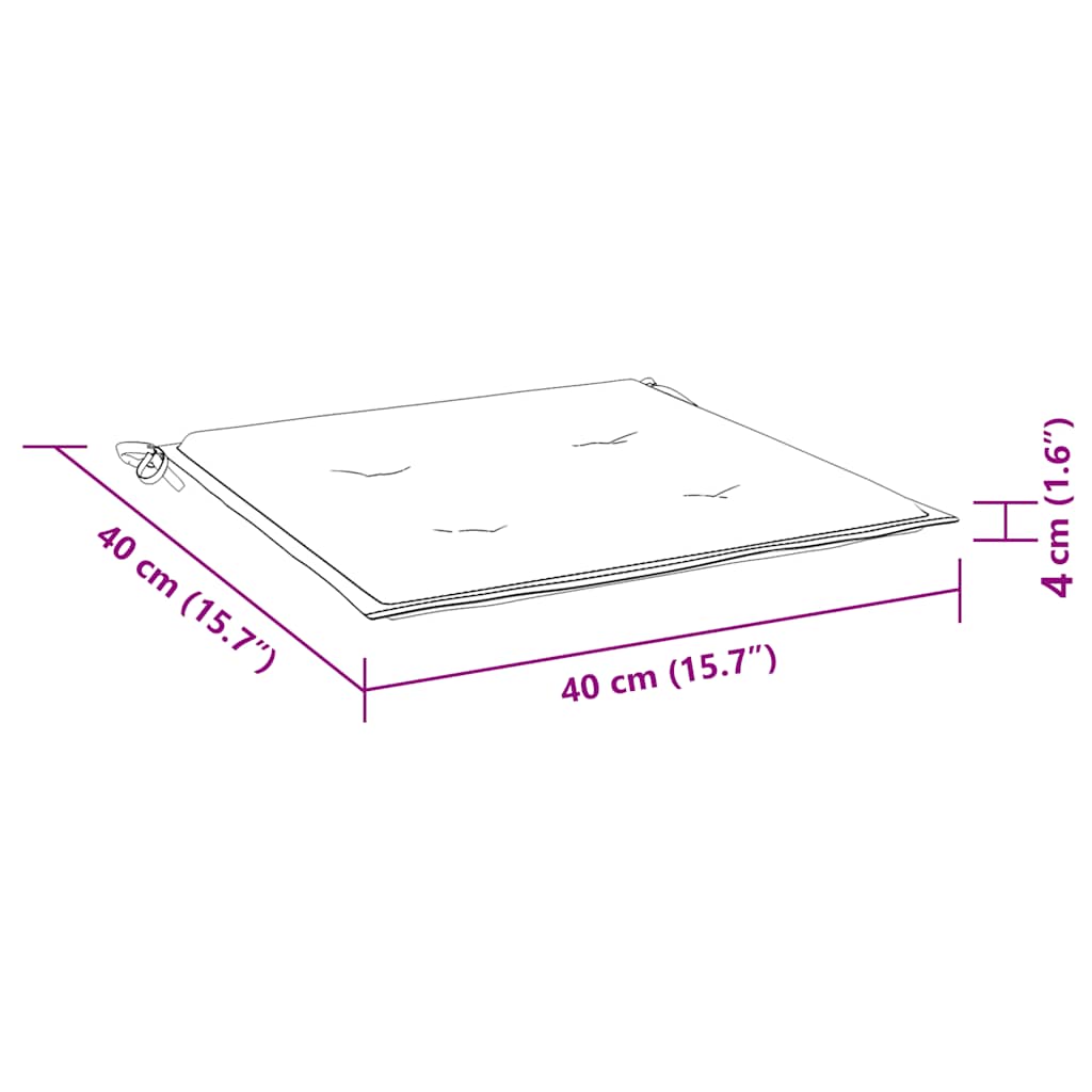 Jastuci za vrtne stolice 2 kom plavo-bijeli 40x40x4 cm tkanina
