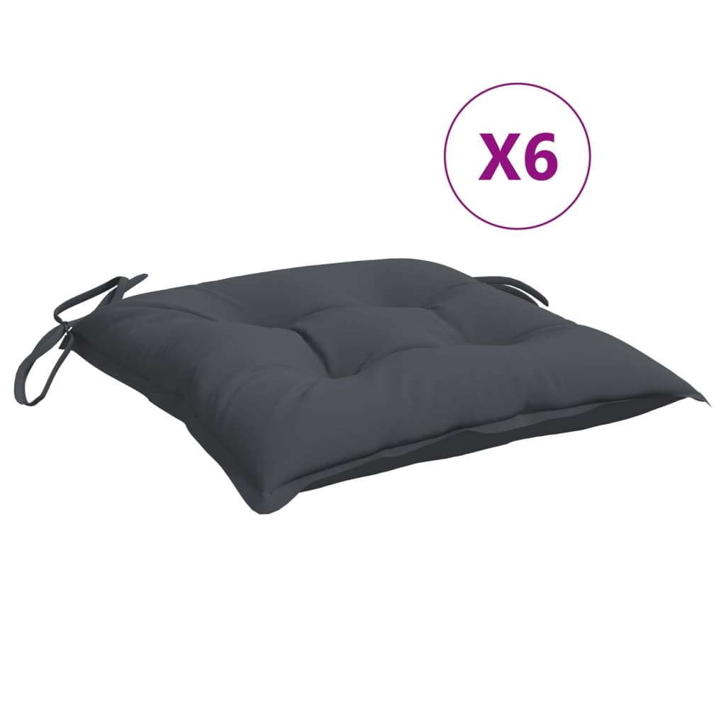 Jastuci za stolice 6 kom antracit 40x40x7 cm od tkanine Oxford