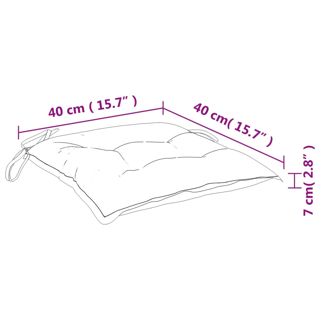 Jastuci za stolice 6 kom antracit 40x40x7 cm od tkanine Oxford
