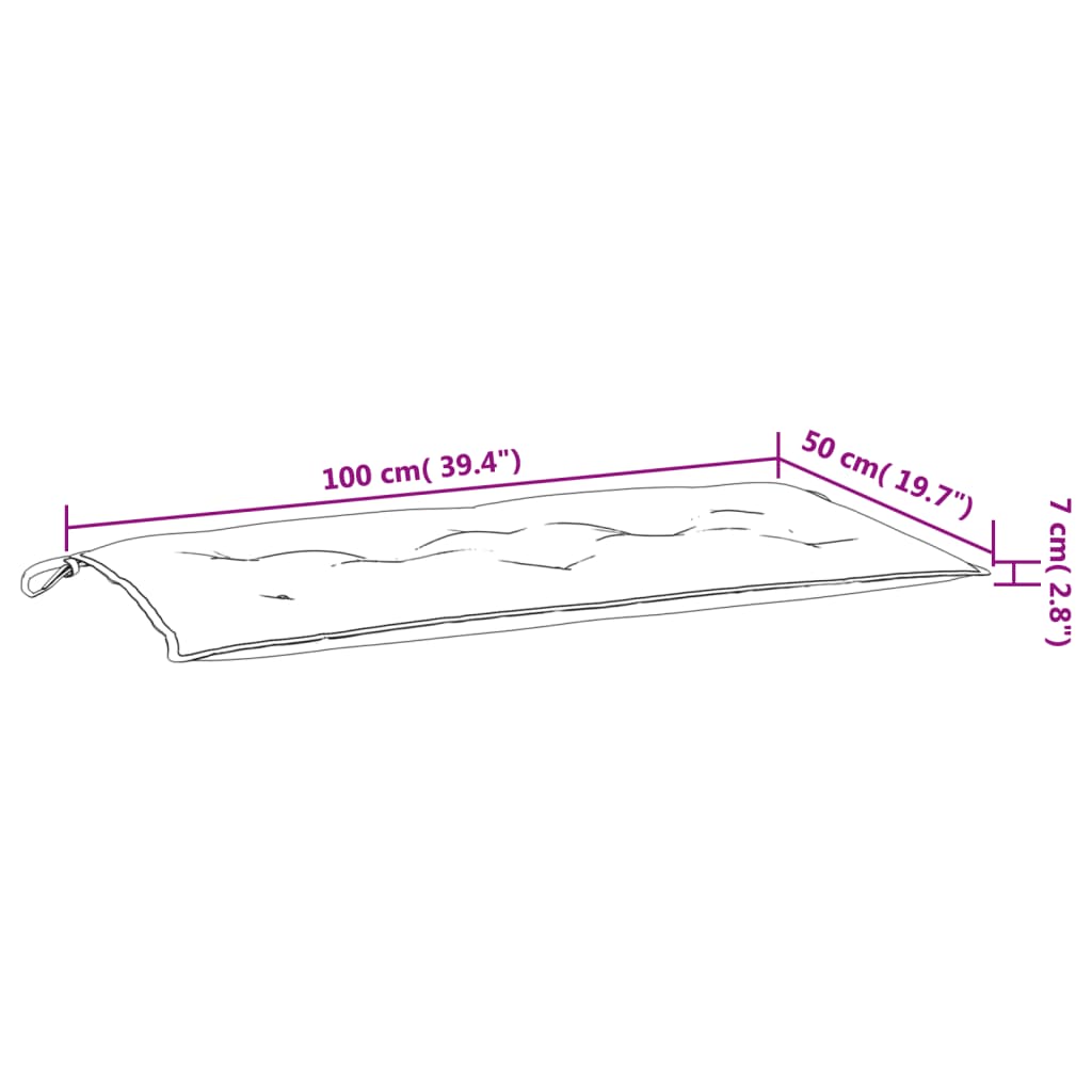 Jastuk za vrtnu klupu krem 100 x 50 x 7 cm od tkanine Oxford